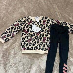 Hello Kitty Leopard Print Set - Black and Pink 4T